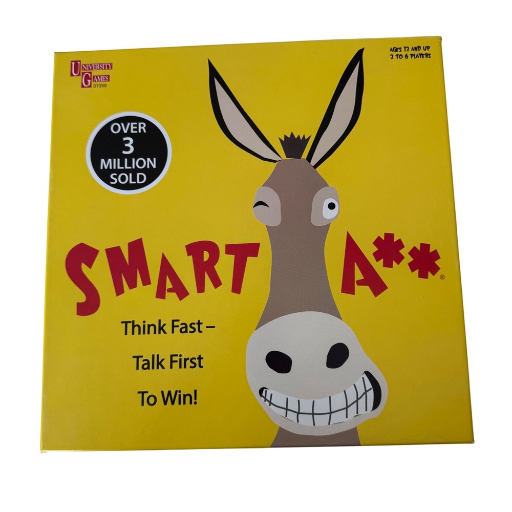 University Games Smart Ass Board Game OS Yellow Trivia Party Game